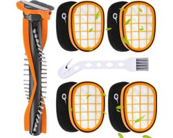 6 stucks - 1 rolborstel + 4 filterpatronen + 1 klein wit borsteltje -Vervangend Filterset voor Philips stofzuiger FC6728/FC6727/FC6822/FC6812 -filters Compatibel met Philips SpeedPro Max-serie 7000-serie 8000-serie