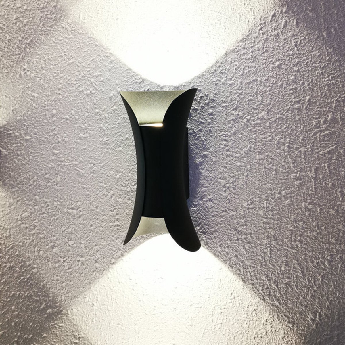 CHIWIN LED Wandlamp 10W - Moderne Buitenlamp Aluminium - Up Down Wandlamp - Warm Wit 3000K - Waterdichte Wandverlichting voor Hal Tuin Badkamer - Zwart