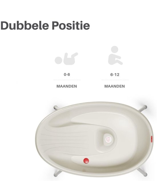 Aurixi® Baby Badje Met Standaard - Babybadje - Inklapbaar Bad - Bad Baby - Zitbad - Opvouwbaar Bad Kinderen - Baby badje - Bath Bucket - Opvouwbaar bad baby - Babybadset- Wit- 67 x 67 x 74 cm; 4 kg van Merkloos — afbeelding 2