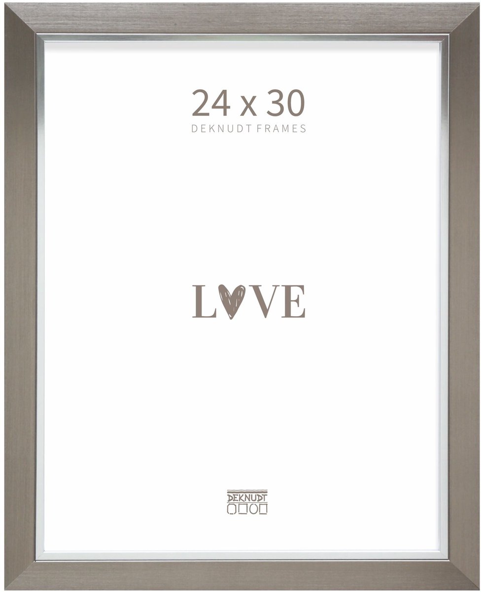 Deknudt Frames fotolijst S45VD1 - zilver met zilverbies - foto 24x30 cm
