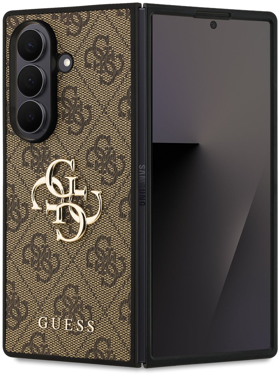 Geschikt voor Samsung Galaxy Z Fold7 hoesje – Guess Bruin PU Backcover