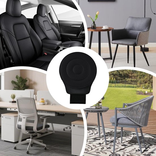 Draaikussen voor in de Auto - 360° Draaibaar Auto Zitkussen - Draaikussen Autostoelzitting - Instaphulp Auto - Uitstaphulp Auto - Antislip Basis - Zwart van Merkloos — afbeelding 2