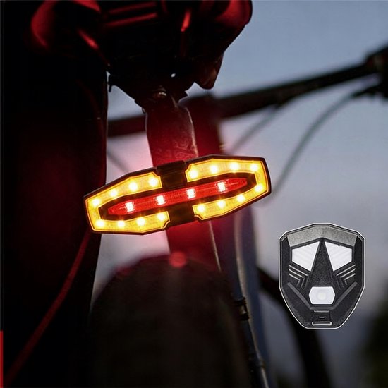 Fietsachterlicht - Fietsveiligheidslicht - 5 Lichtstanden & Draadloze Afstandsbediening - Met Richtingaanwijzer & USB Oplaadbaar - 500mAh - Waterdicht & Compact - Voor Nachtelijk Fietsen — afbeelding 4