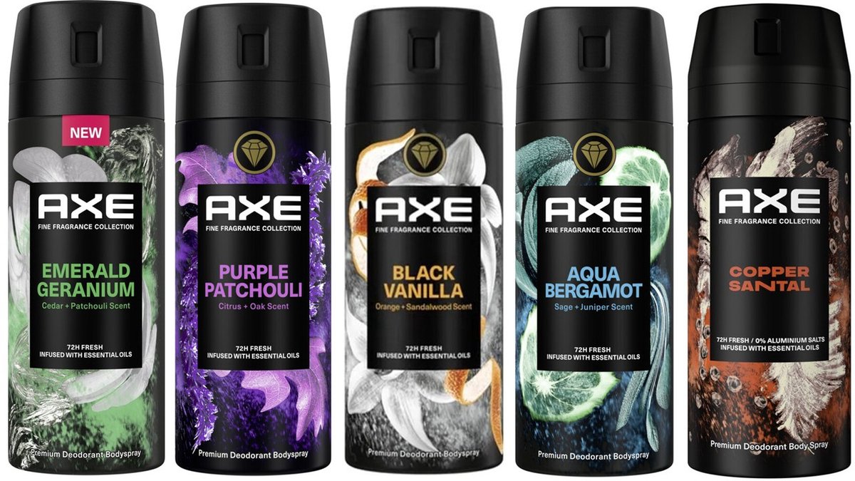 Axe - Fine Fragrance Deo Spray - Try Out - 5 x 150 ml Voordeelverpakking