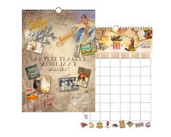 Familieplanner Nostalgie Schooljaar 2026-2027. Ook gepersonaliseerd verkrijgbaar, zie familieplanner bol.com
