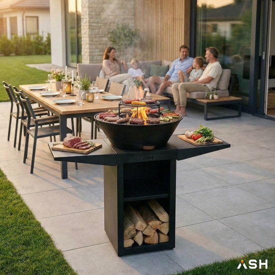 ASH - Phoenix - XXL - Plancha barbecue met grillring - Buitenkoken - Plancha BBQ - Plancha Bakken - Zwart - Grillring - Extra groot van ASH — afbeelding 4
