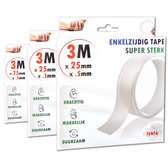 TENTA Power Plakband Protect 9m (3x3m) x 25mm x 0,5mm - Beschermingstape - Klustape - Reparatietape