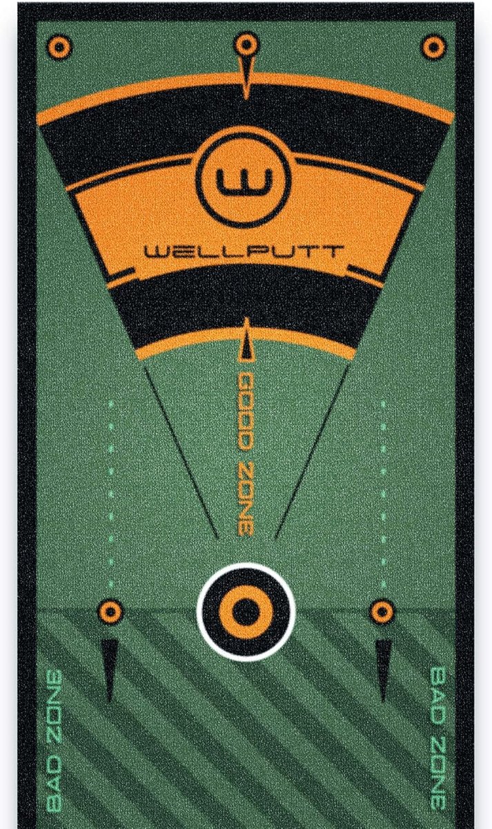 Puttingmat - Golf Puttingmat - 4 Meter - Luxe Golfoefenmat - Professionele Putting Green voor Binnen - 3 Meter Putting Area - Met Trainingsrichtlijnen - Visuele Hulplijnen - Indoor Golf Training - Snelheid & Controle - Groen - 4m — afbeelding 3
