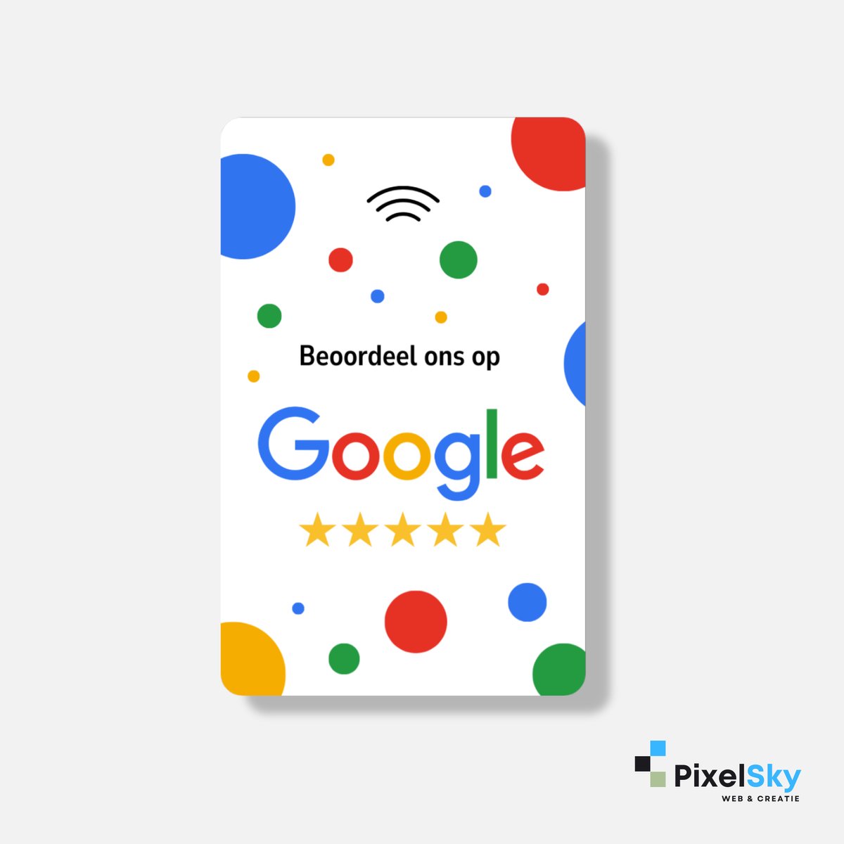 PixelSky - Google Review kaart - NFC - Nederlands - Wit