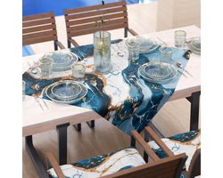 Tafelkleed Vierkant - Keukentextiel - Bescherming Tafel - Oranje Marmereffect - 90 x 90 cm - Oranje