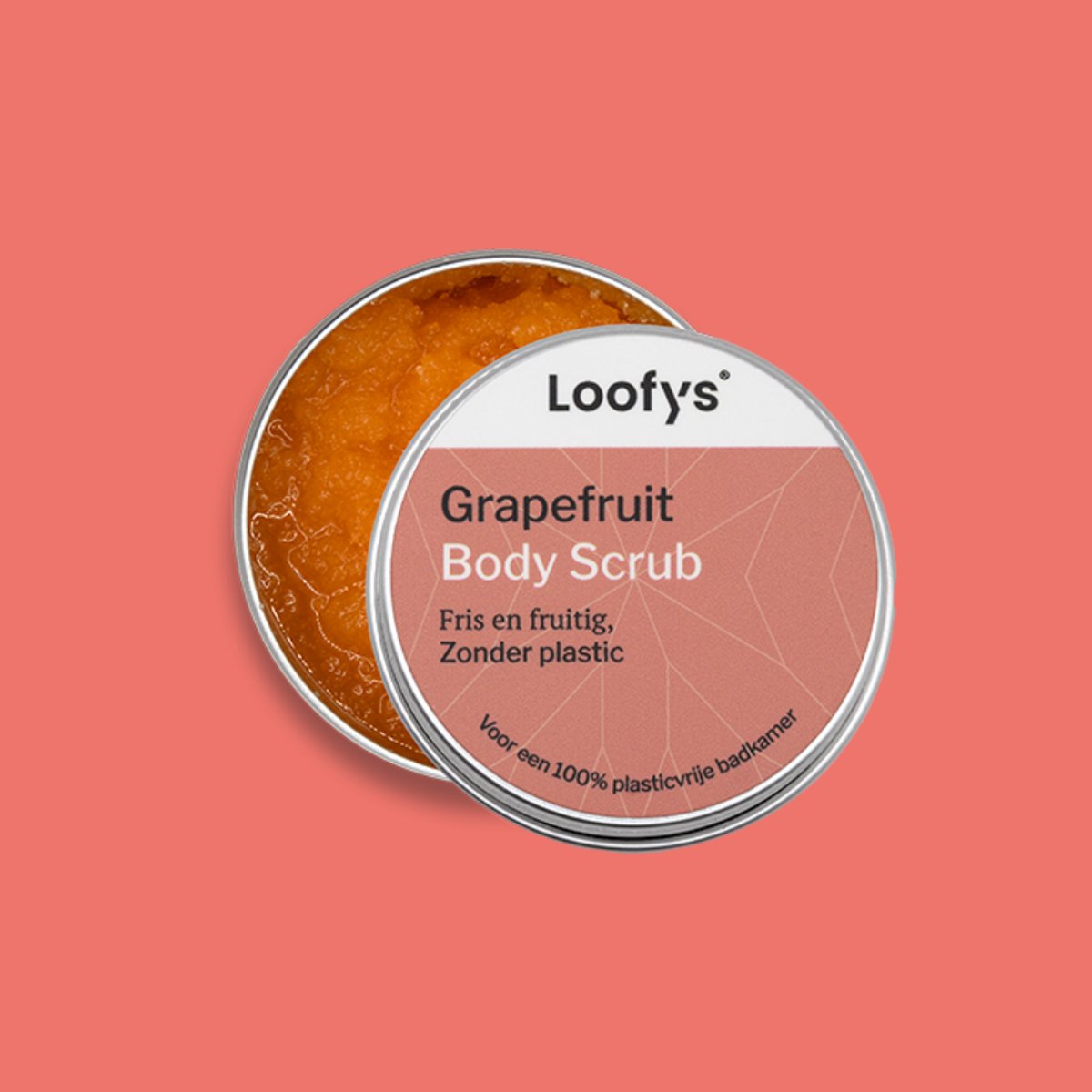 Loofys Body Scrub Grapefruit - Natuurlijke & Exfoliërende Lichaamsscrub - Plasticvrij, Vegan & Duurzaam - Herbruikbaar Blikje - 30g