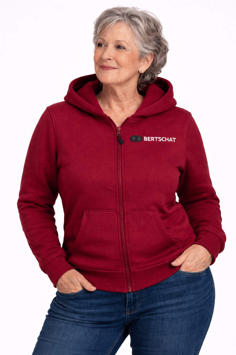 Verwarmde Hoodie - Vrouwen | Verwarmd Vest | Dual Heating | Bordeauxrood | Incl. twee powerbanks | XL