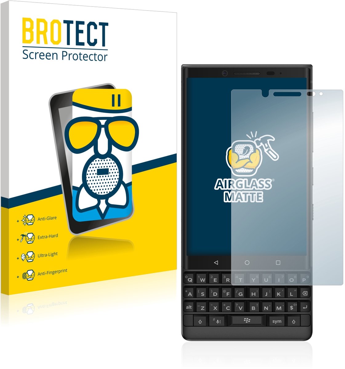 BROTECT - Screenprotector voor BlackBerry Key2 - Folie Beschermfolie Beschermglas matte