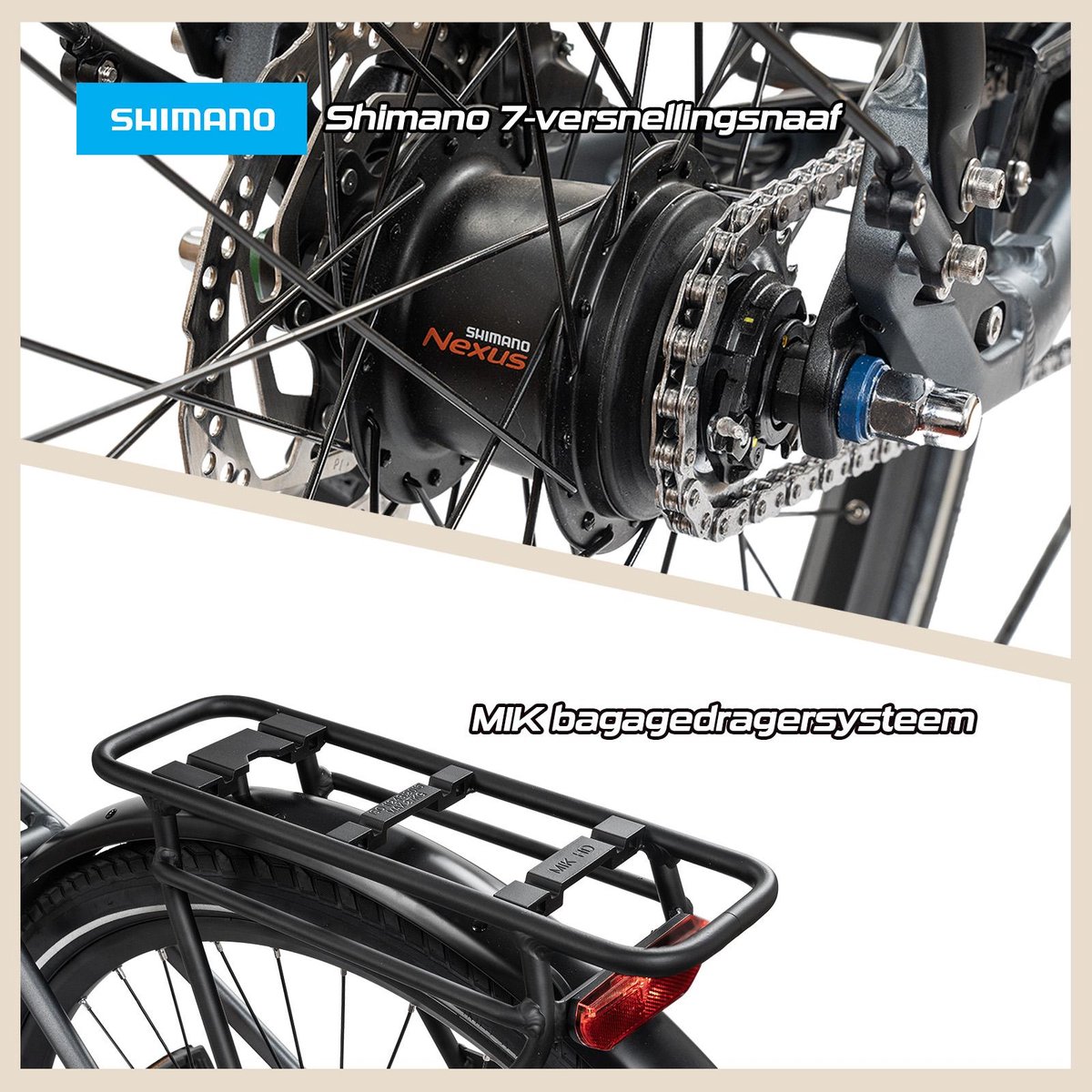 REX Commuter+ elektrische fiets, elektrische fiets dames, Middenmotor 250W, 28 Inch Stadtfiets, 468 Wh accu, SHIMANO 7 Versnellingen, maximaal 120 km, blauw thumbnail 5