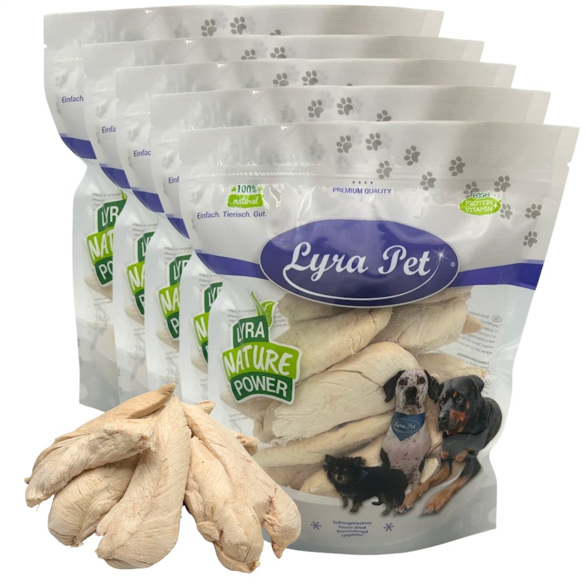 1 kg (5 x 200 g) Lyra Pet® gevriesdroogde kipfilet