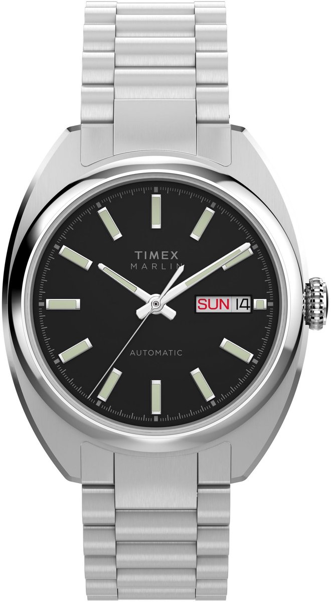 Timex Marlin Draper Automatic Mechanisch Automatisch Horloge Silver Tone Kast: 100% Roestvrij Staal | Armband: 100% Roestvrij Staal 37 mm TW2Y65000AJ, TW2Y65100AJ