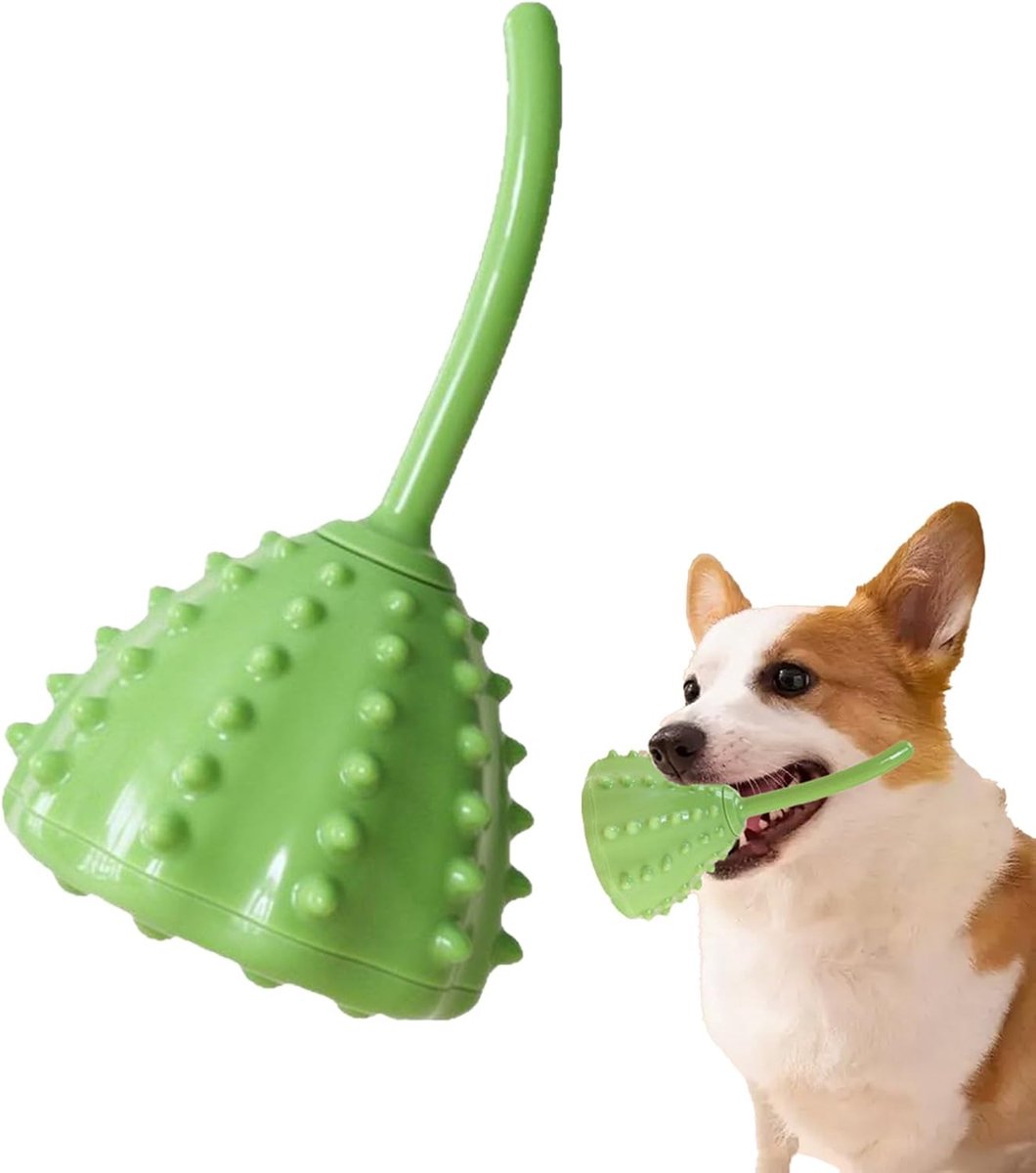 Hondensnackbal - Hondenbeloningsspeelgoed - Langzaam Eten Bevorderen - Tandverzorging Ondersteunend - 16.7L x 9B x 9.4H cm - Groen