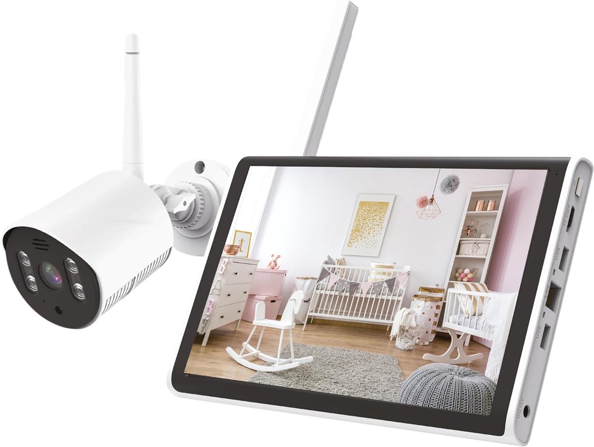 Bewakingssysteem Set - Camera Monitor - Huis Beveiligen - Draadloos tot 300m - 10.1 Inch Monitor