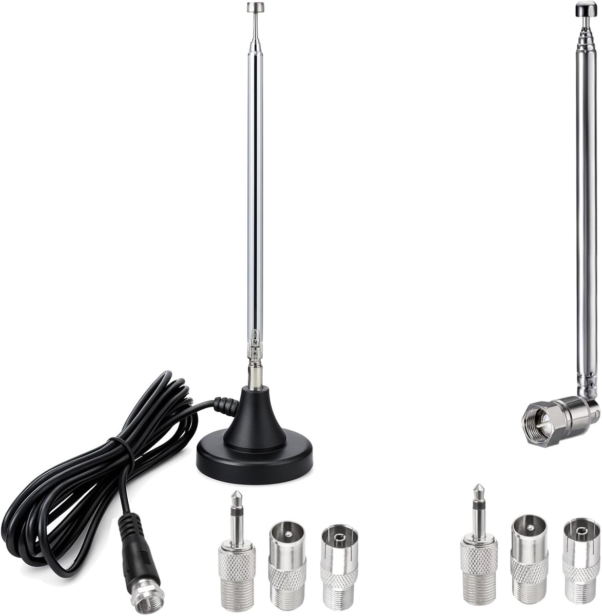 Antenne Set - Digitale Ontvangst - TV en Radio - Magnetische Voet - 3m Kabel