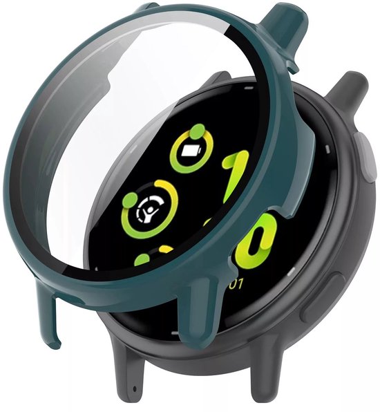 Strap-it hard case hoesje met glas geschikt voor Garmin Vivoactive 5 (groen)