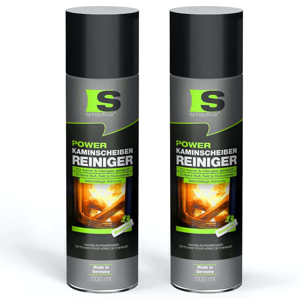 Spraytive 2x 500ml kachelruit reiniger schuimreiniger voor haardglas verwijdert roet vet en aanslag zonder schrobben streeploos schoon