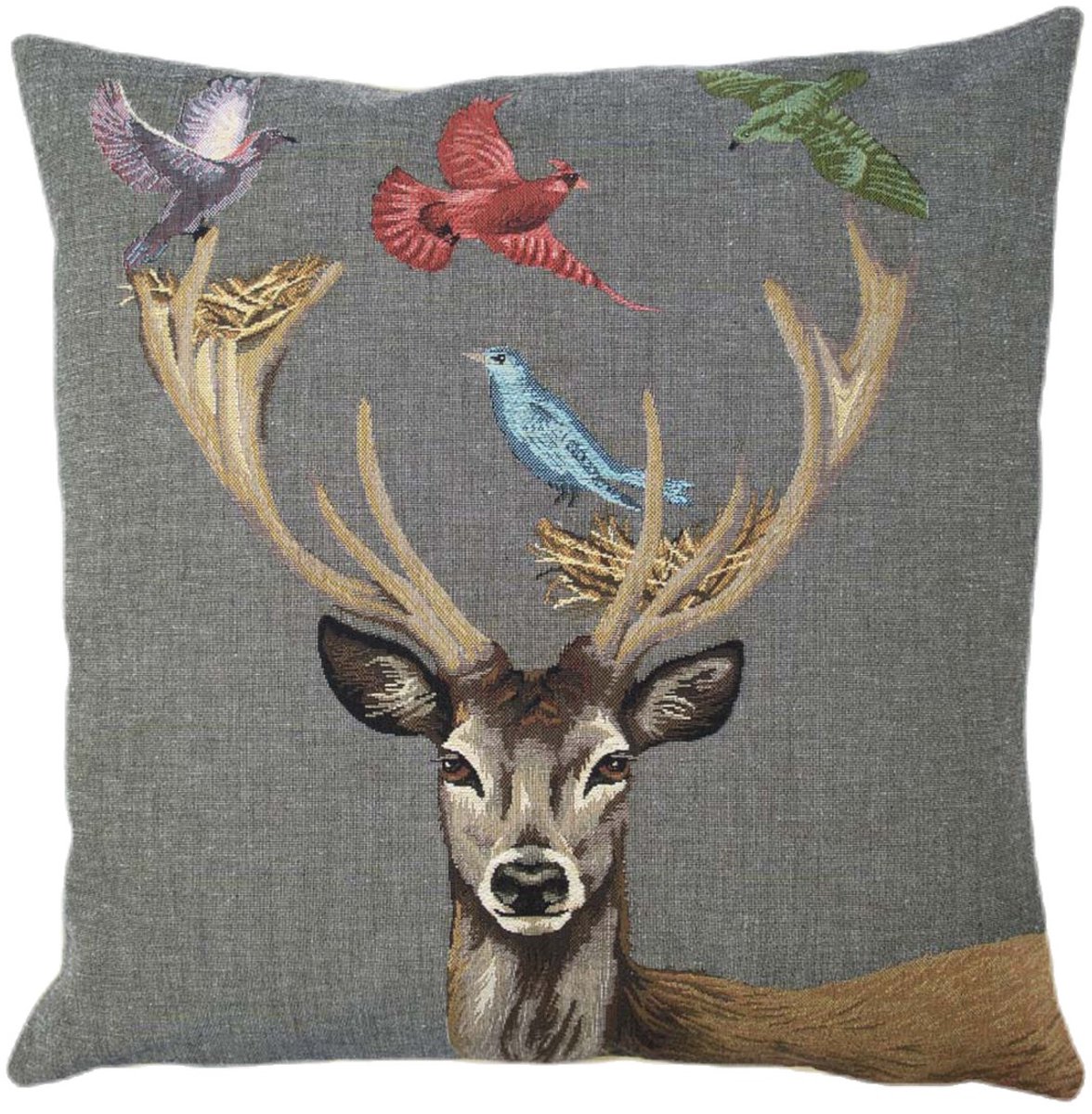 gobelin kussen funky deer nest 45x45cm