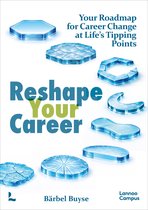 Boek 'Reshape Your Career' met een blauwe, glazen mozaïekachtige hexagon en andere vormen die doen denken aan carrières.