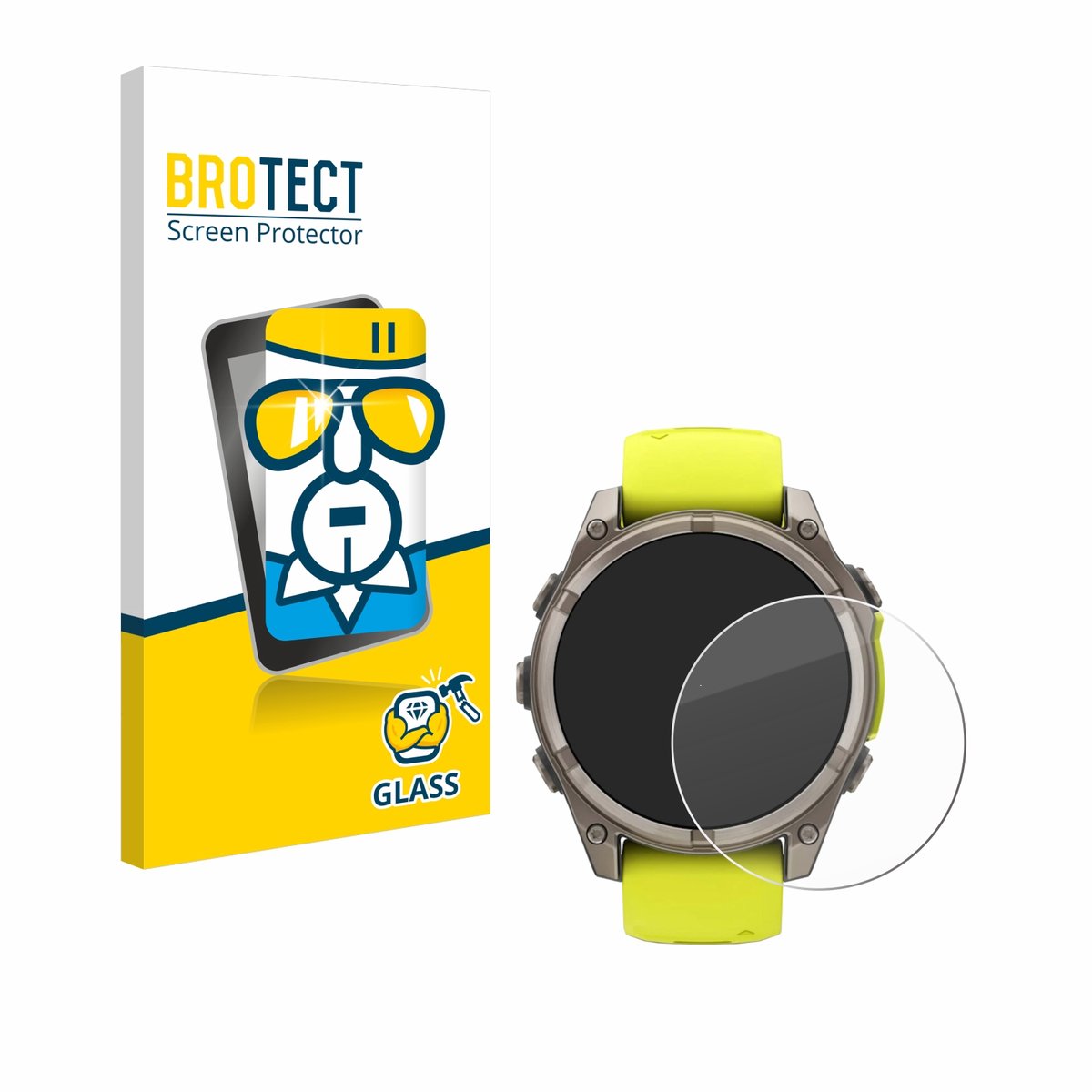 BROTECT - Glas Screenprotector voor Garmin Fenix 8 Solar (47 mm) - Gehard Beschermglas 9H