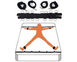 Daity BDSM-bedbeperkingen, seksuele bondage met blinddoek en handboeien, bondageset voor bed, SM-seksset voor in bed, seksspeeltjes voor in bed, bondagekit voor stellen, beginners en ervaren gebruikers