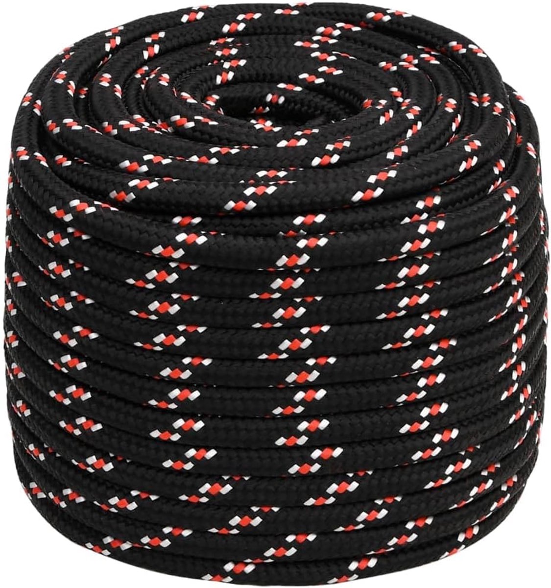 Boottouw - Marine touw - Kamperen zeilen transport - Weerbestendig gevlochten - 16 mm 100 m - Zwart rood