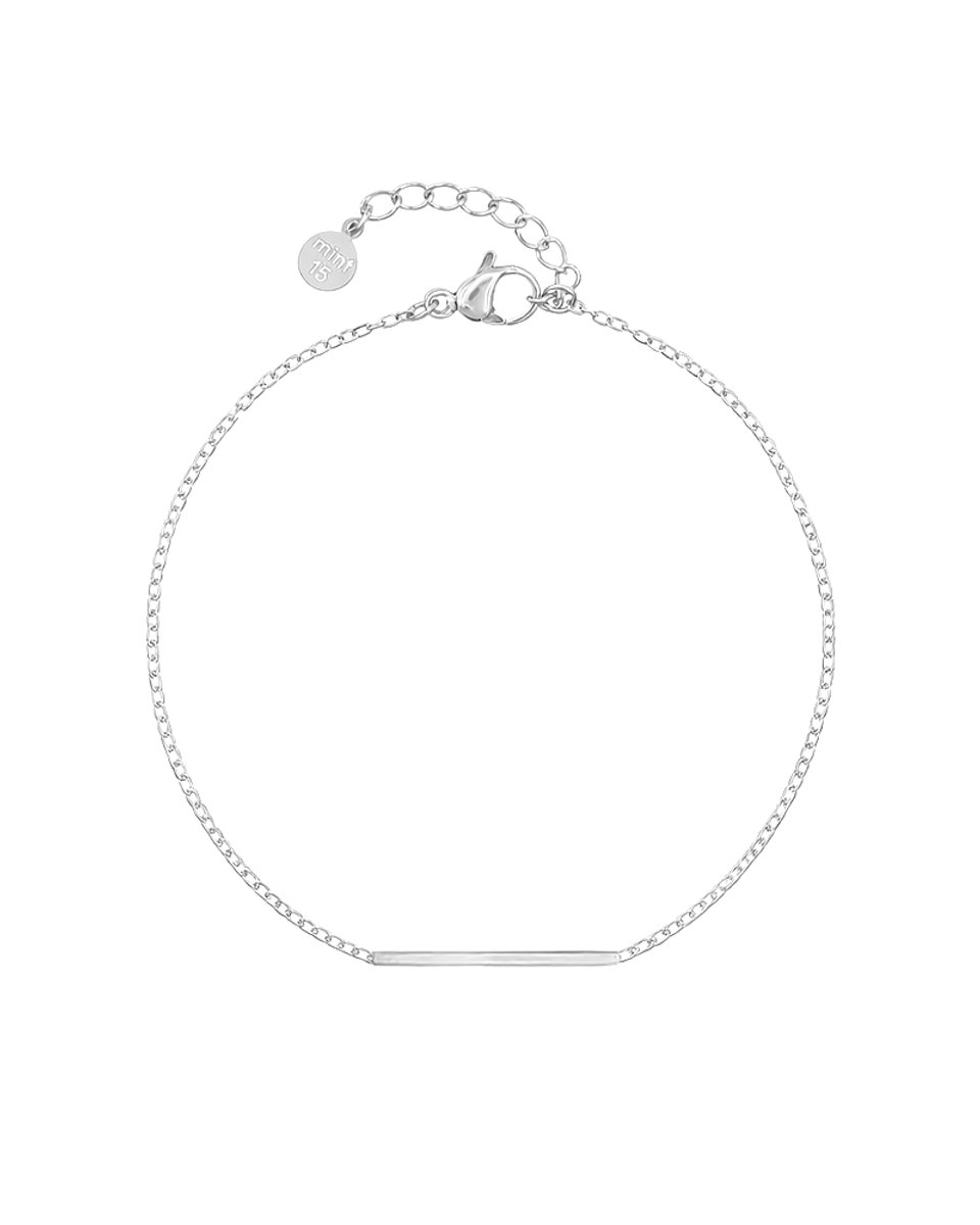 Mint15 Armband klein balkje/staafje – Zilverkleur RVS/Stainless Steel