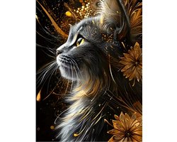 Diamond painting – 30x40 -ronde steentjes – Poes – Kitten - hobby – bezigheid – vrije tijd – cadeau – geschenk – feest – feestdagen