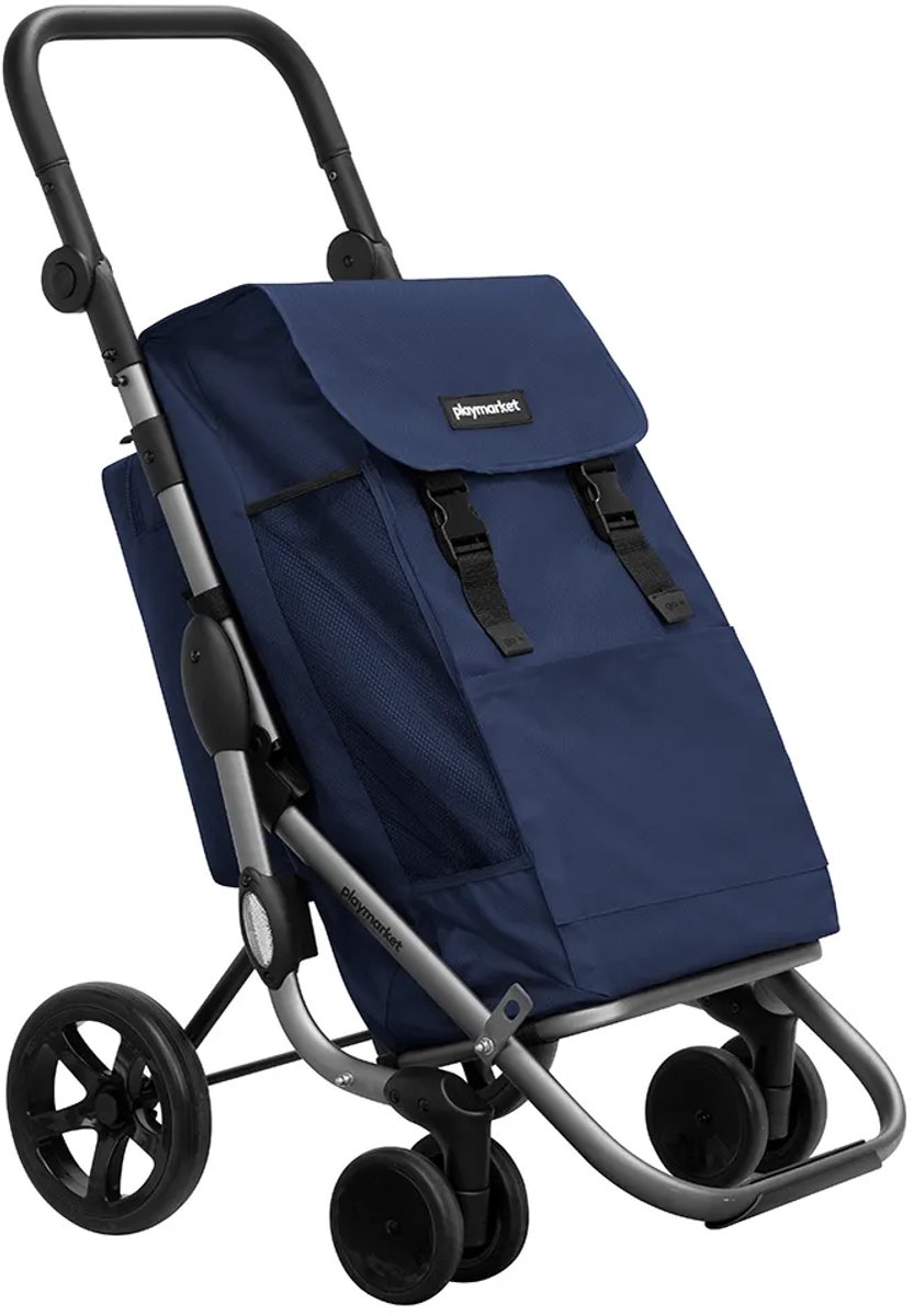 Playmarket Go Plus Premium Boodschappentrolley Blauw