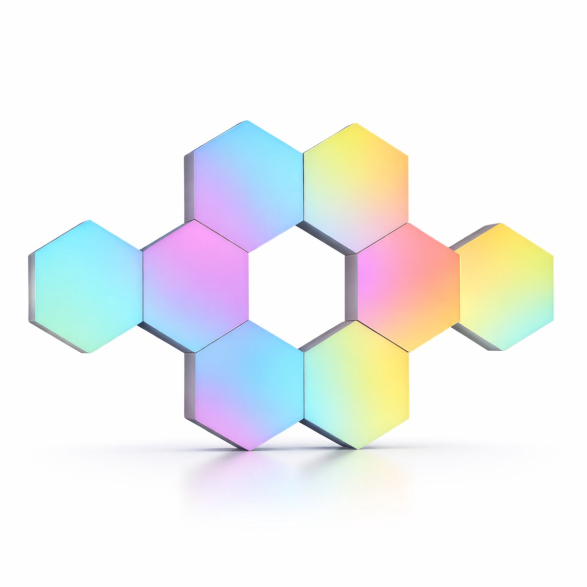MoodLux Hexagon LED Wandlamp RGB - Game Verlichting - Muziek Sync & Ritme - Koppelbare LED Panelen - Upgrade voor je Game Setup - 10 Panelen