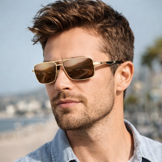 KingSeven Brownstar - Pilotenbril met UV400 en polarisatie filter - Z199 van Kingseven — afbeelding 5