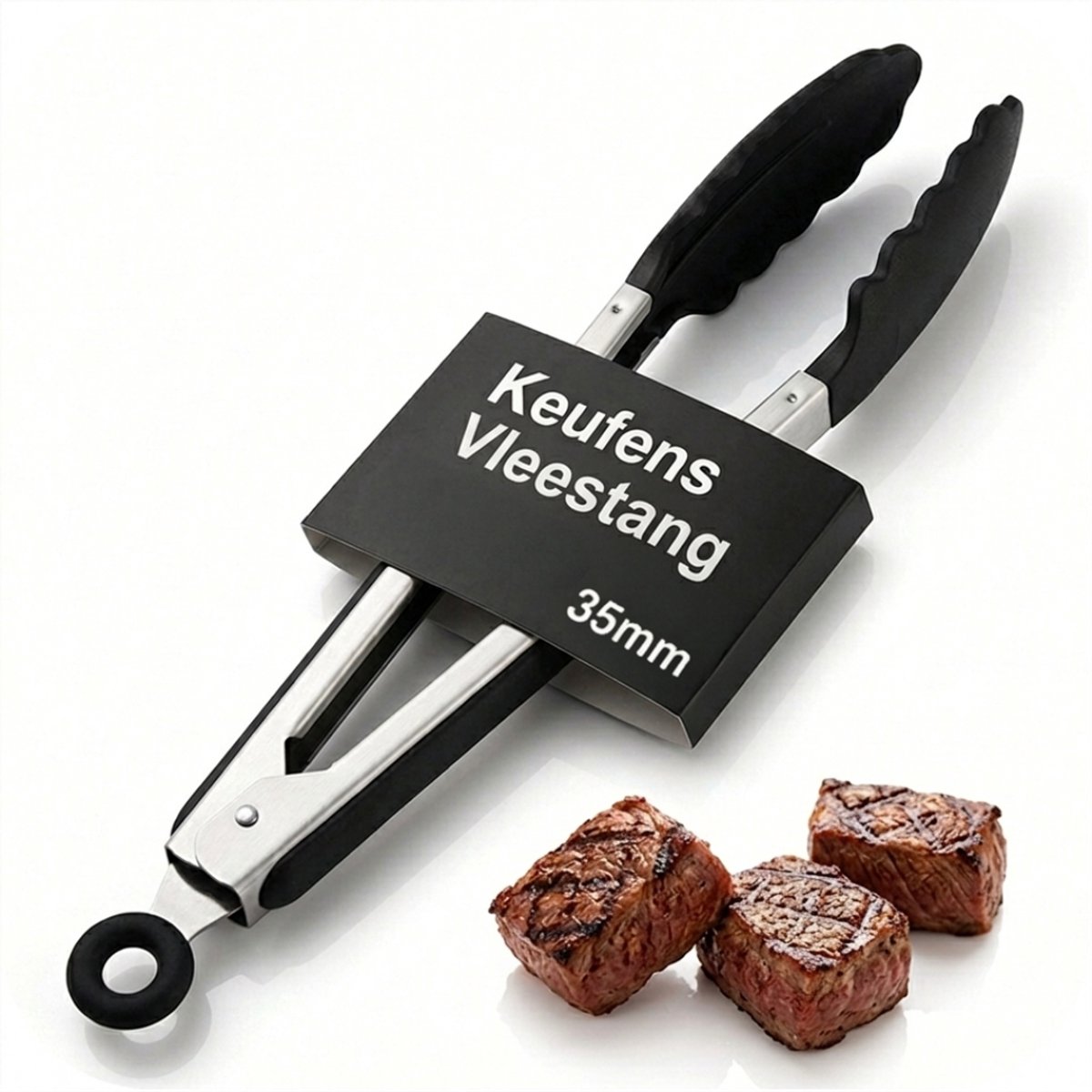 Keufens Vleestang 35 cm - BBQ Tang en Grilltang - Keukentang voor Vlees en Vis - Vleestang voor in de Keuken - Hittebestendig en Vaatwasserbestendig