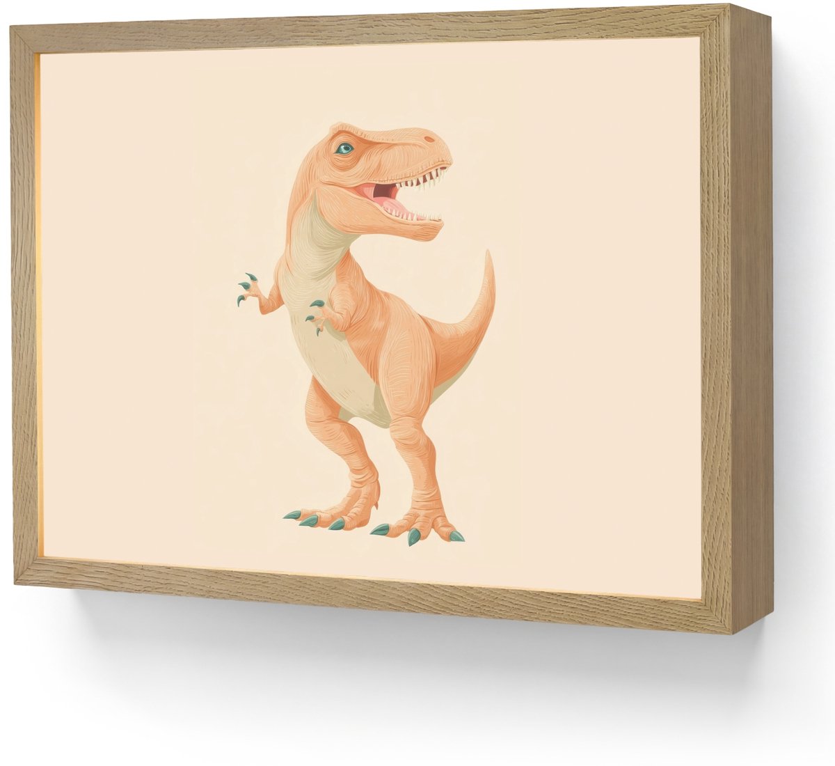 Wandlamp 40x30 cm - Oplaadbaar - Dino - T-Rex - Oranje - Wandlampen binnen woonkamer - Sla