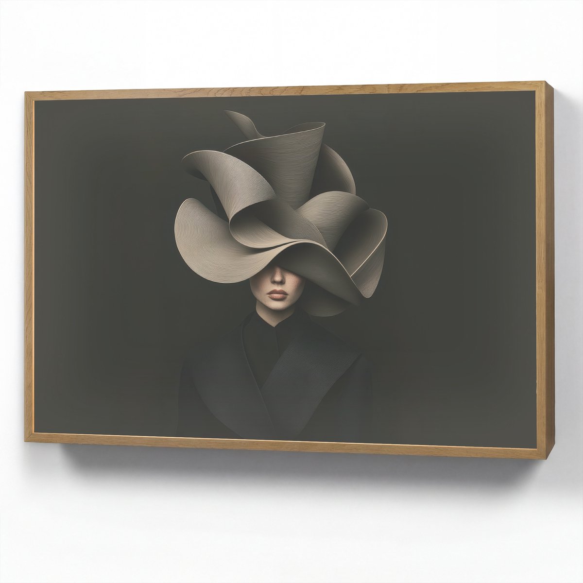 Wandlamp 100x70 cm - Oplaadbaar - Zwarte - Hoed - Vrouw - Wandlampen binnen woonkamer - Sl