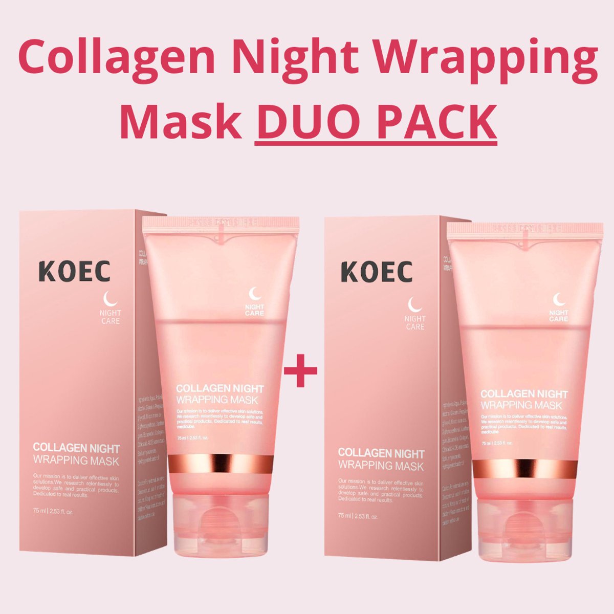 DUO PACK (1+1) Collagen Night Wrapping Mask – Collageen Sleeping Mask – Korean Skincare – Anti-Aging – Hydraterend & Verstevigend – Glass Skin Effect – Peel Off Nachtmasker