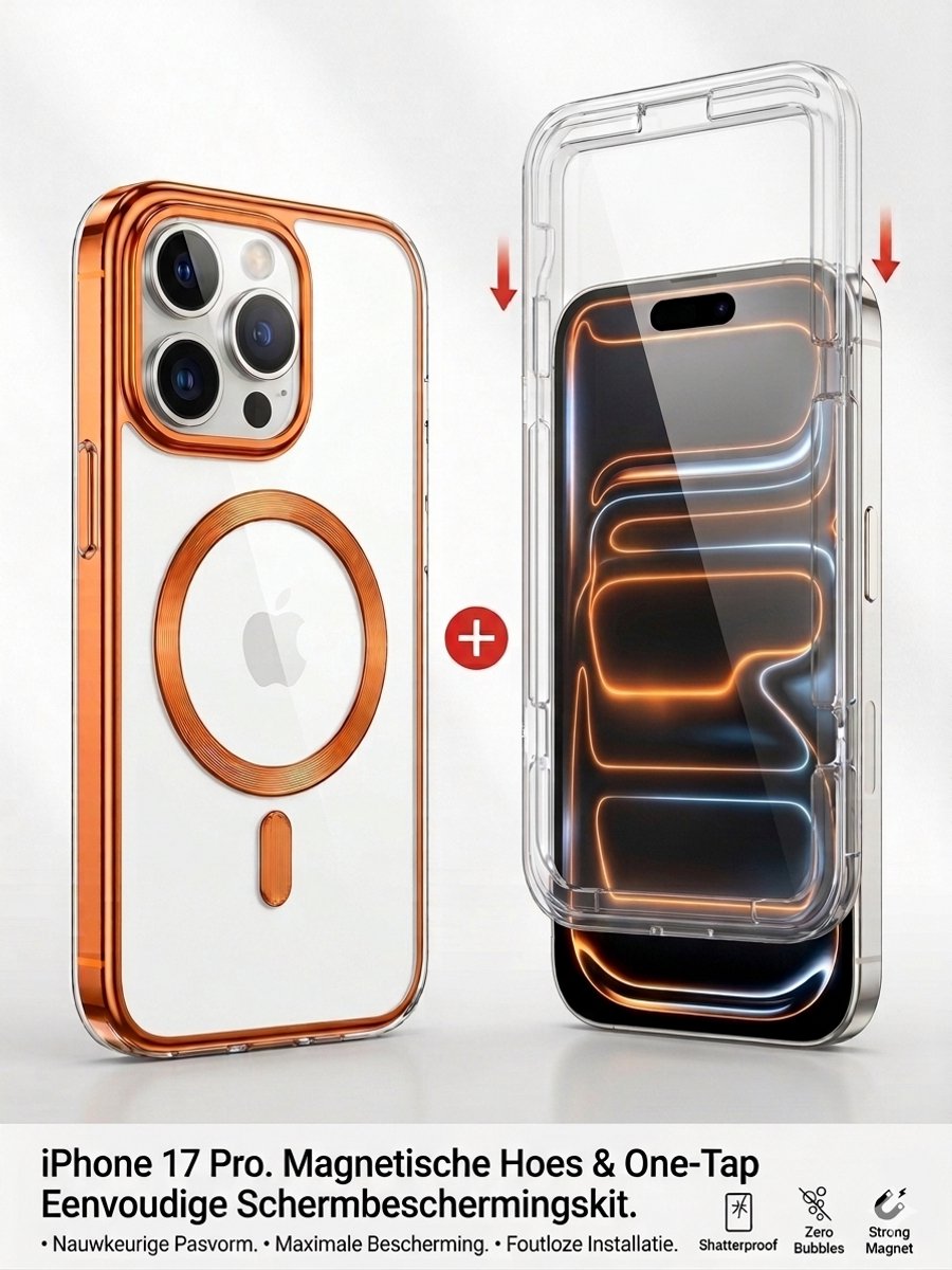 Beschermhoesje - geschikt voor iPhone 17 Pro + One-Tap Screenprotector