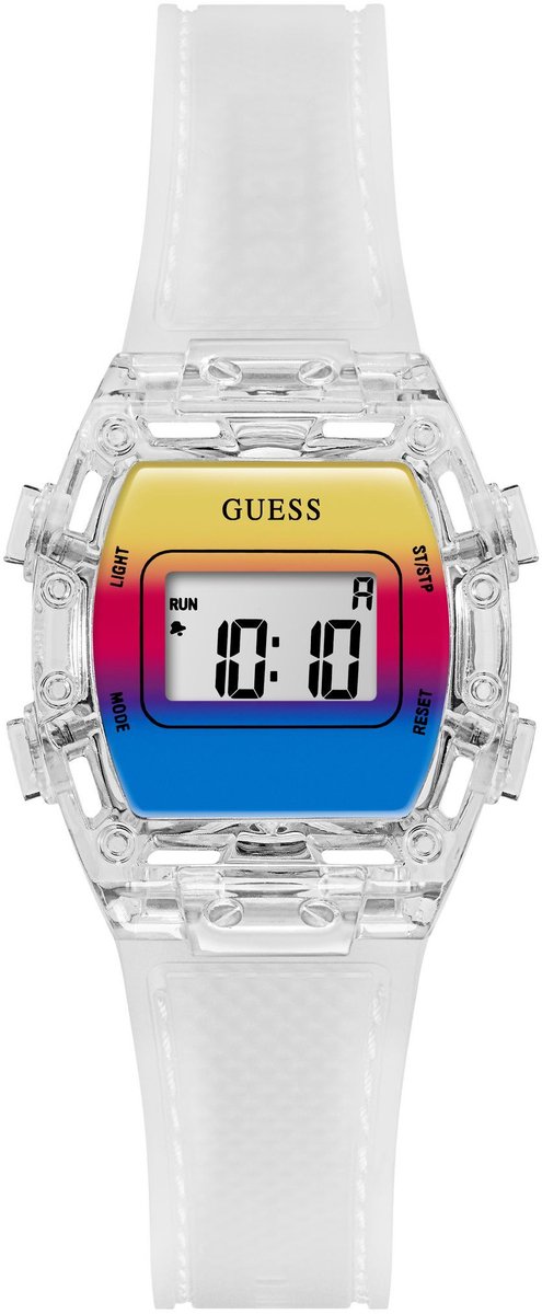 Guess Phineas Quartz Analoog Horloge Duidelijk Doos: 100% Bio-Based Nylon | Armband: 100% Siliconen 31 mm GK0013G1, GK0013G3
