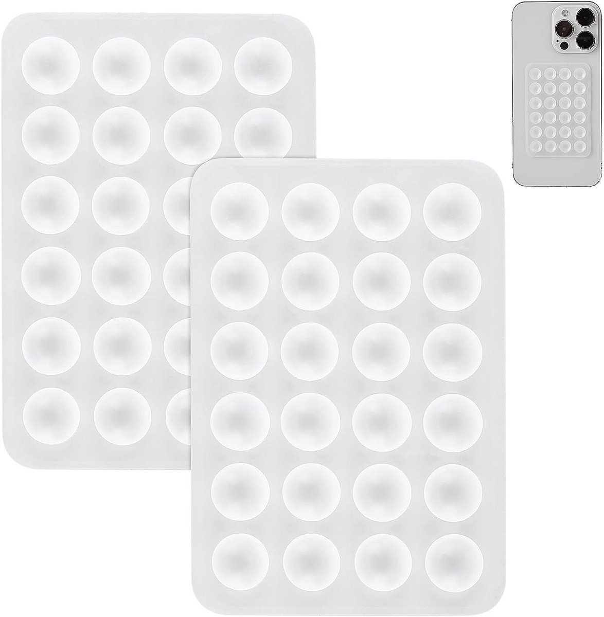 Telefoonhouder met zuignappen voor auto - 2 stuks, sterke grip, antislip, transparant