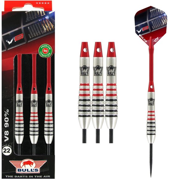 Bull's V8 90% A 22 grammes Flèches de fléchettes Steeltip