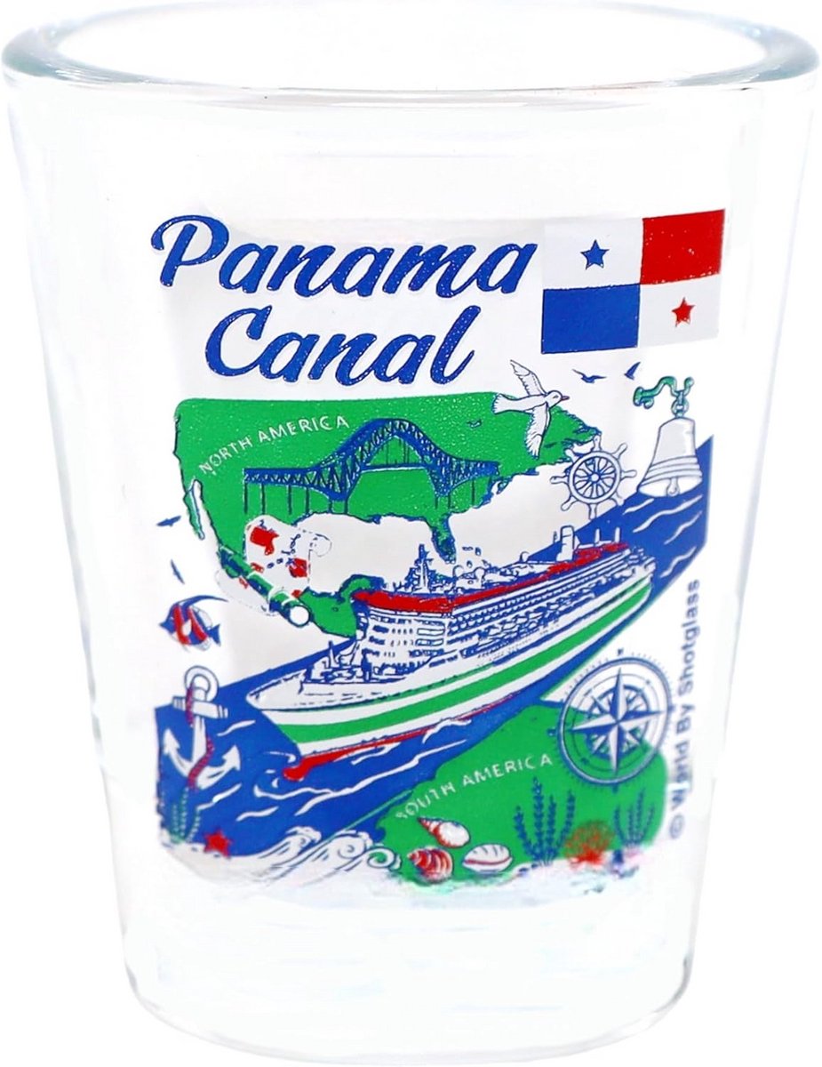 Souvenir Glas Panama Kanaal Verzamelaarsobject