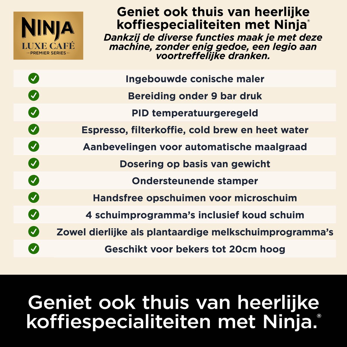 Ninja Luxe Café Premier 3-in-1 Espressomachine en Filterkoffiezetapparaat met Melkopschuimer - ES601EU — afbeelding 4
