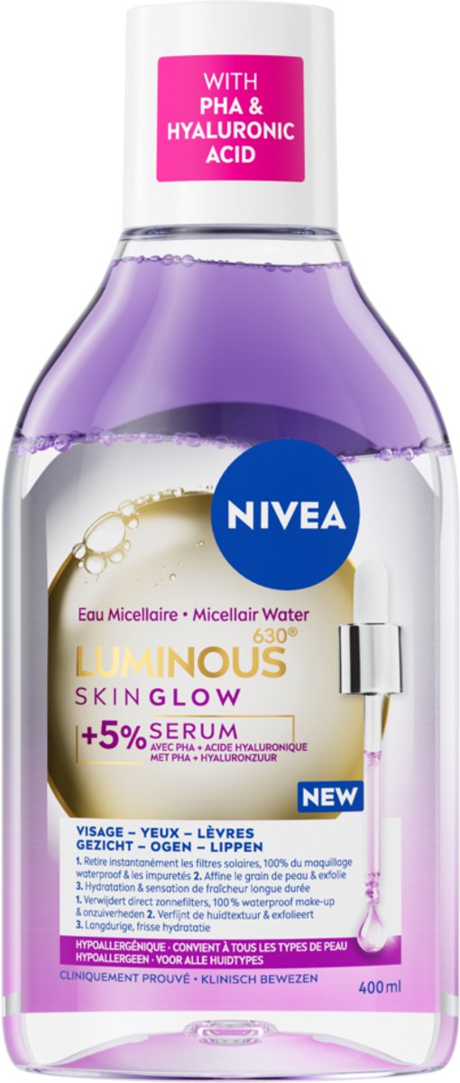 NIVEA Luminous630 Skin Glow Serum Micellair Water - Reinigingswater - Cleanser - Make up remover - Skincare - 400 ml
