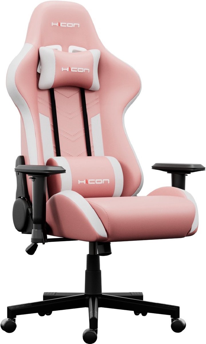 HICON Mondo Gamingstoel Verstelbaar 150 kg Wit Roze - Gamestoel - €129,99