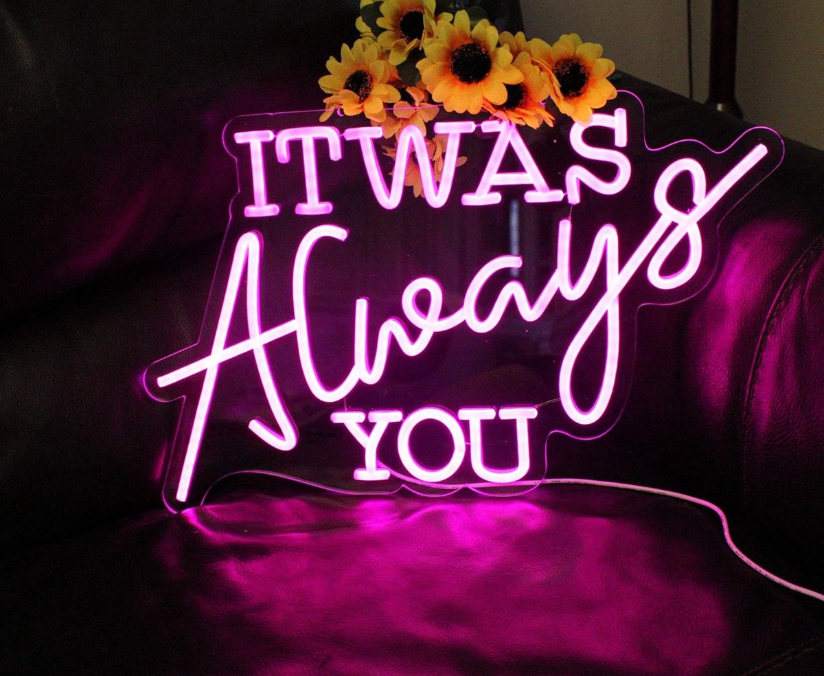 Roze Neon Wandlamp "Het Was Altijd Jij" voor Bruiloft en Decoratie