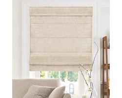 Chicology Vouwgordijnen voor ramen, raamgordijnen, vouwgordijnen, kamerverduisterende jaloezieën, 99 x 183 cm (b x h), beige (Belgian Flax), privacy en lichtfiltering