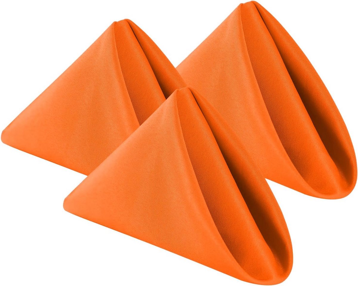 Set van 12 Oranje Stoffen Servetten - Wasbaar Polyester - Diner/Feest Tafeldecoratie